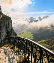 悬崖边螺旋石阶自然风光6604#横屏 