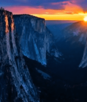 悬崖山谷日出自然风光6807#横屏 