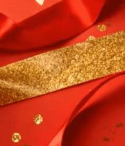 红绸与金箔装饰素材6553#横屏 