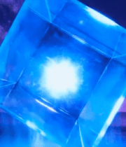 星空下海面蓝色发光立方体2851#横屏 