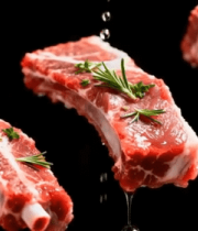 新鲜生排骨特写配迷迭香1429#横屏 