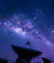 星空下的卫星天线阵列()11354#横屏 