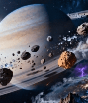 行星与陨石太空景象9884#横屏 