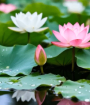 荷塘荷花荷叶特写12495#横屏 