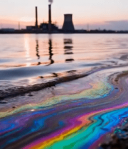 河流岸边彩色液体流淌素材5650#横屏 