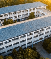 校园教学楼秋日俯瞰景象8401#横屏 