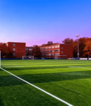 校园足球场黄昏全景7986#横屏 