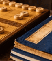 象棋与古书特写画面13036#横屏 