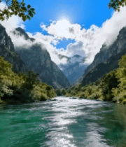 河谷山林自然风光全景11643#横屏 