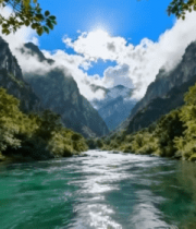 河谷山林自然风光全景11643#横屏 