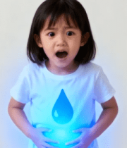 小女孩双手放腹部表情惊讶6327#横屏 