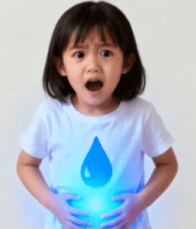 小女孩双手放腹部表情惊讶6327#横屏 