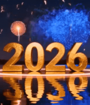 新年烟花湖面场景14915#横屏 