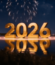 新年湖面烟花夜景(1)12233#横屏 