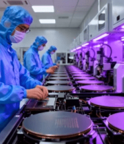 芯片制造无尘车间工人作业6488#横屏 