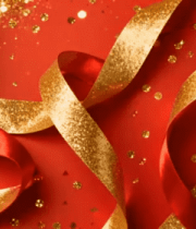 红绸与金箔装饰素材6553#横屏 