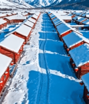 新疆禾木冬季雪景村落12792#横屏 