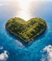 心形海岛俯瞰全景13725#横屏 