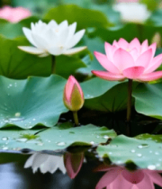 荷塘荷花荷叶特写12495#横屏 