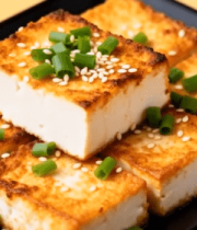 黑盘煎豆腐配葱花芝麻929#横屏 