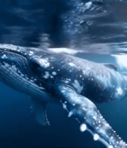 海洋中游泳的鲸鱼13680#横屏 