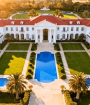 航拍豪华别墅全景素材12917#横屏 