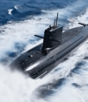 海洋中潜艇发射导弹画面12812#横屏 