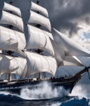 海洋上航行的大型帆船11669#横屏 