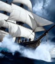 海洋中航行的大型帆船8200#横屏 