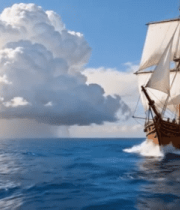 	 海洋上航行的古典帆船1820#横屏 