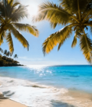 海滩椰林自然风光13429#横屏 