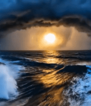 海洋日落时分壮观自然景象1656#横屏 