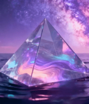 海上悬浮水晶金字塔梦幻素材2792#横屏 