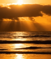 海上夕阳余晖美景3947#横屏 