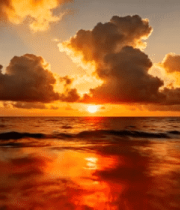 海上日落天空云彩景观7185#横屏 