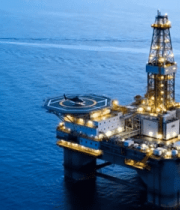 海上石油钻井平台航拍画面12612#横屏 