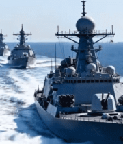 海上军舰编队航行画面10045#横屏 