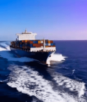 海上集装箱货轮航行画面(3)9394#横屏 