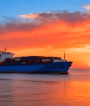 	 海上货轮日落景象9962#横屏 