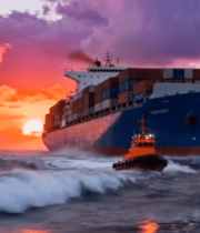 海上航行的轮船2932#横屏 