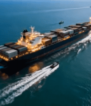 海上集装箱货轮航行全景5820#横屏 