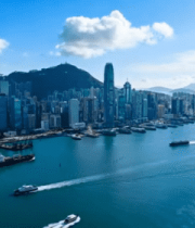 香港城市海港航拍全景350#横屏 