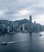 香港维多利亚港航拍全景4372#横屏 