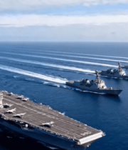 海上航行的航空母舰编队749#横屏 