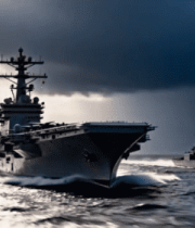 海上航行的航空母舰与军舰2409#横屏 