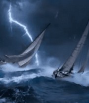 海上帆船搏击风浪场景3346#横屏 