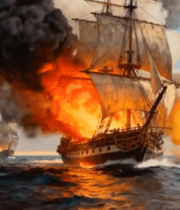 	 海上帆船激战场景(1)12066#横屏 