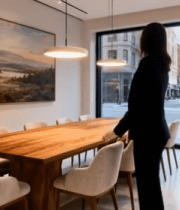 现代室内会议室桌椅布置5100#横屏 