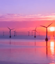 海上风力发电场日落景象(1)11198#横屏 