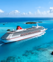 	 海上大型邮轮航拍画面11048#横屏 